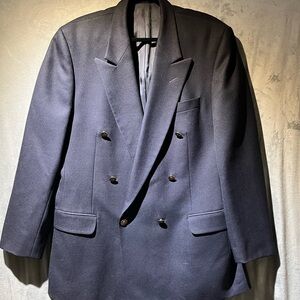 Double-Breasted Navy Blazer Cricketeer 100% Virgin Wool Gold buttons